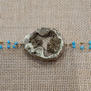 GUC Turquoise and Gold Bracelet